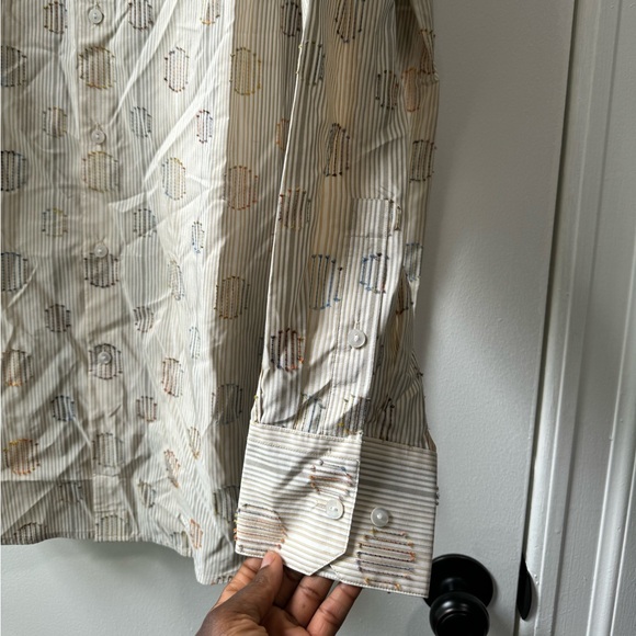 Jhane Barnes Embroidered Textured Yarn Shirt Men Size 1XT/1XH - Picture 6 of 16